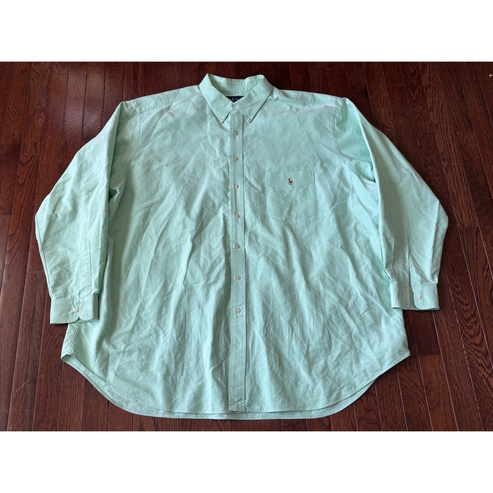 Ralph Lauren Mens 4XLT Mint Green Classic Fit Oxford Button Down Shirt Tall OCBD